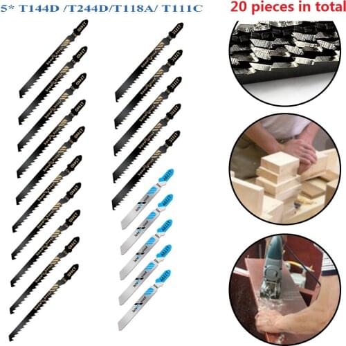 20Pcs Reciprocating Saw Blade Jig Cutting Tools Cutter Parts T144D/T244D/T118A/T111C For Woodworking Garden Accessories