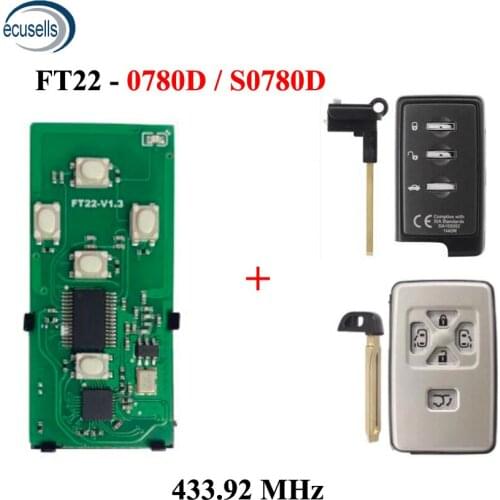 Lonsdor K518 FT22-0780D/S0780D 433.92MHz Car Smart Remote Key for Subaru Outback for Toyota/Alphard 2006-2016 4D PCB Board