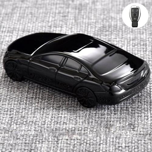 Car Model Car Keychain Car Key Case Cover Fob For mercedes Benz A B GLC CLA GLA CLS S E C Class W204 W205 W212 Key Case keyring