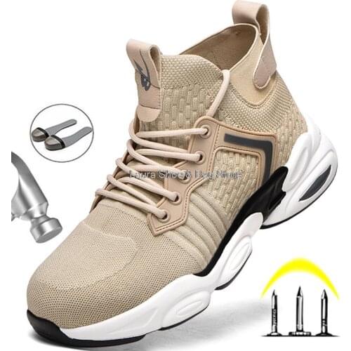 New Safety Shoes Men Indestructible Work Shoes Sneakers Male Work Boots Men Work Safety Shoes Male Comfort Security Footwear