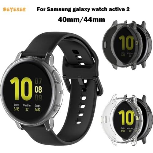 Soft Silicone Case For Samsung Galaxy Watch Active 2 40/44mm Smartwatch Replacement Protector Full Coverage Screen Protection