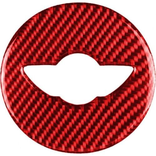 Wheel Center Logo Sticker Durable Protective Carbon Fiber Red Steering Wheel Logo Trim for Mini Cooper Countryman F60