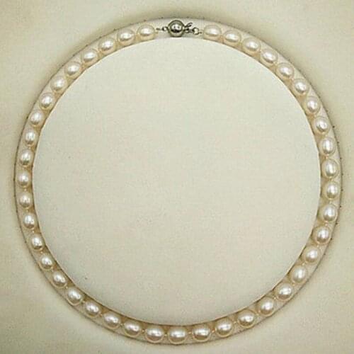 AAAA+7-8mm south sea white pearl necklace 17inch 925 Silver clasp