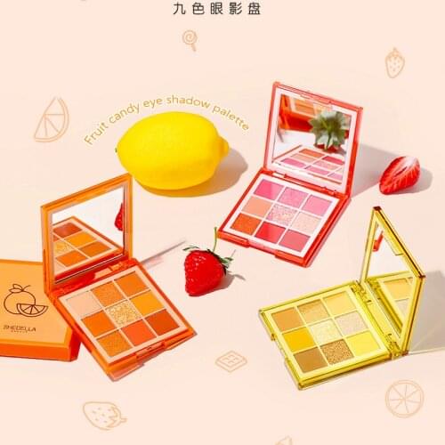 9 Color Fruit Eyeshadow Palette Waterproof Matte Pearlescent Eyeshadow Cute Makeup Palette Girls Female Cosmetics Lasting