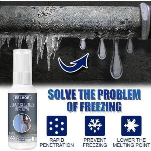 Droshippping 120ML Household Pipe Plumbing Thawing Spray Anti-Freeze Agent Kitchen Bathroom Cleaner Quick-Chemical Spraying