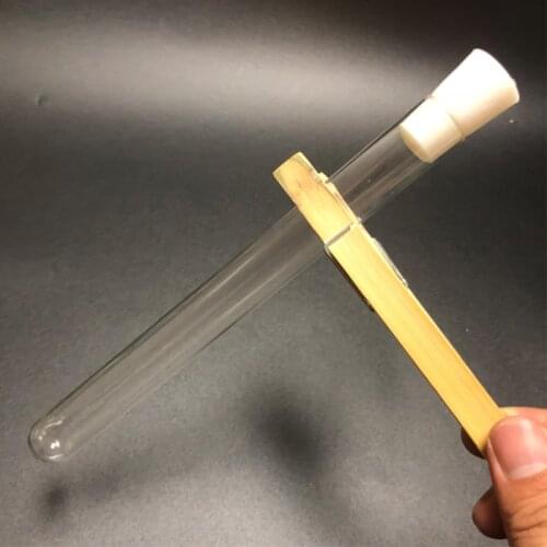 50 pieces/pack 20mm*200mm Glass Test Tube with Silica Gel Plug Cap Chemistry Laboratory Glass Tube