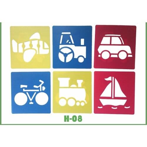 6pcs/lot Aircraft car Stencil Plastic Planner Stencils Journal/Notebook/Diary/Scrapbook DIY Drawing Template Stencil