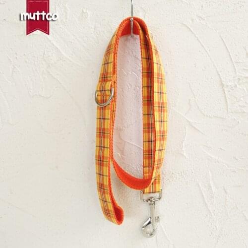 MUTTCO unique design fashionable bow tie handmade dog leash CHEESE PLAID dog leash 5 sizes UDL098