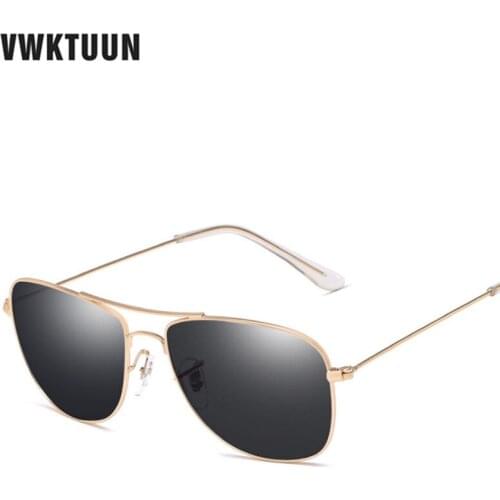 VWKTUUN Sunglasses Women Square Mens Sunglasses Vintage Oversized Sun glasses For Women Retro Twin Beams Glasses Male Eyewear