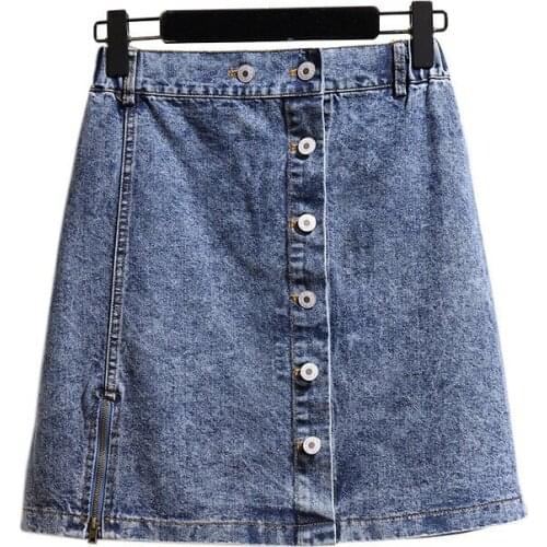 New fashion Plus size 5XL Denim skirt women NEW summer Single-breasted Package hip skirts female fashion jeans short skirts G25