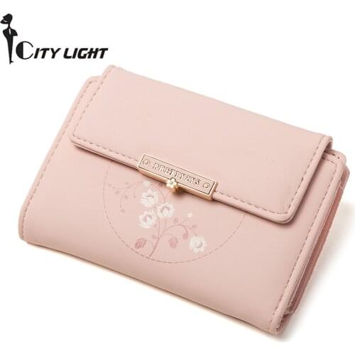 Women Medium style Wallet Girls Flower Clutch Money Bag Card Holder Ladies Large Capacity Fashion Coin Purse Carteira