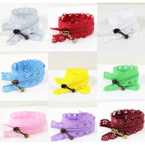 10pcs Lace Zipper Random Colors Sewing Wedding Dress Tailor Sewing Accessories Closure Craft Nylon Clothes Invisible Zippers