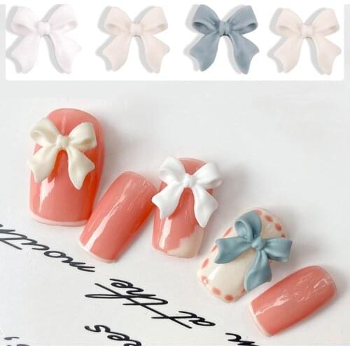 10pcs/pack Elegant Frosted Bowknot Nail Decoration Accessories 3D Three-dimensional Bow Charms Nails Jewelry Ornaments