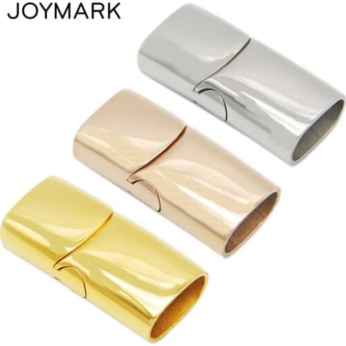12x6mm 10X5mm Hole Gold Color 4 Colors Tube Stainless Steel Slide Lock Magnetic Clasps For Leather Cord Bracelets BXGC-132