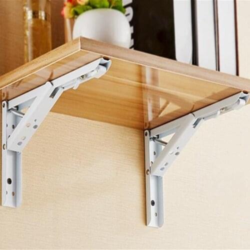 2pcs/lot 90 degree folding Wall bracket Triangle Adjustable Table support shelf storage rack stand Hardware furniture