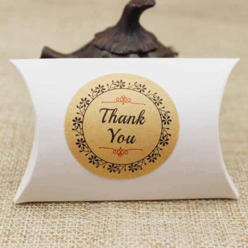 3.8cm 1000pcs round white/kraft self-adhesive thank you stickers seal labels For Party Favor Gift Bag Candy Box Decoration