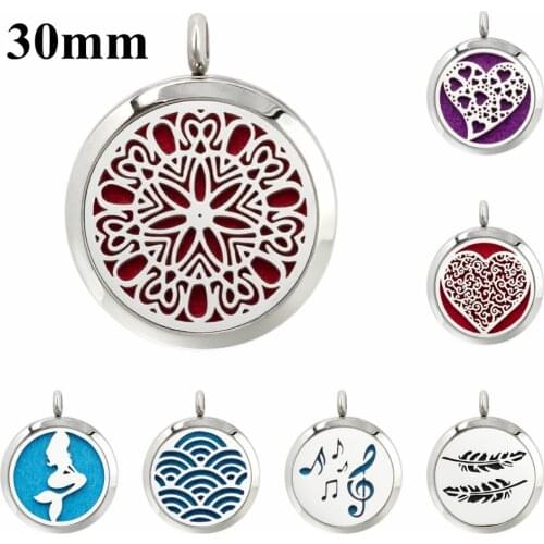 316L stainless steel Feather Mermaid 30mm Aromatherapy essential oil Locket Magnet/Twist Perfume Diffuser pendant send 10p pads