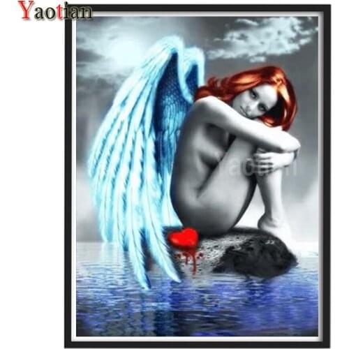 5D Diy Diamond Painting Full Drill Sexy Angel Woman Diamond Mosaic Embroidery Cross Stitch Interior Decor Painting Handicraft