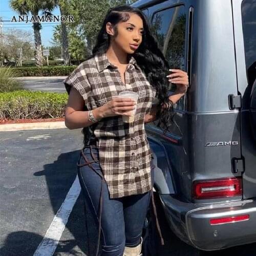 Блузки с принтом ANJAMANOR China At AliExpress