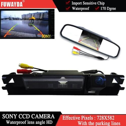 Auto Parking FUWAYDA Assistance LED Night Vision Car CCD Rear View Camera With 4.3"LCD Car Video Monitor Camera for Toyota Yaris