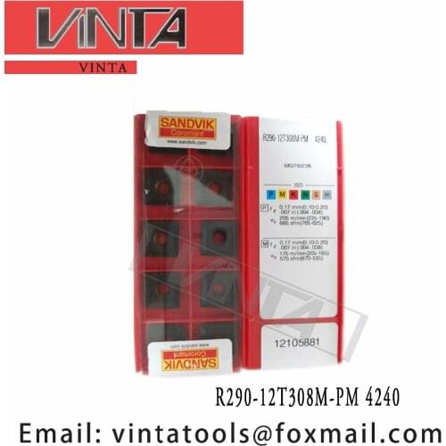 Free shipping high quality R290-12T308M-PM 4240 cnc carbide milling inserts