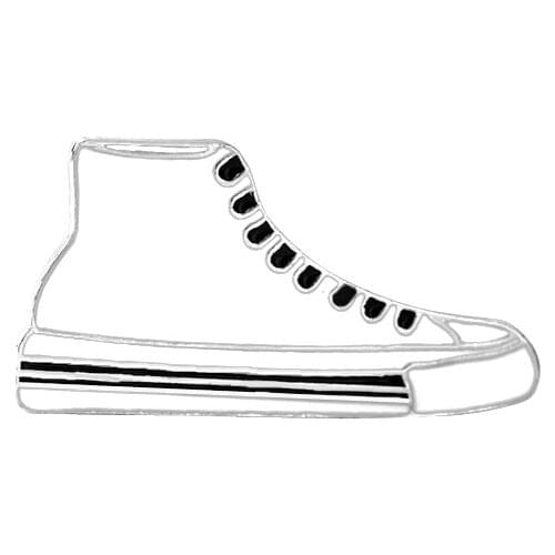 White Sneakers Brooch Runners Badge Trainers Lapel Pin Shoes Enamel Pin High Top Shoe Brooches Unisex Awesome Gifts Jewelry