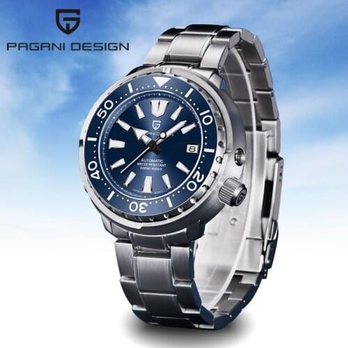 PAGANI DESIGN New diving Mens Mechanical Watch 300M Waterproof Stainless Steel Sapphire Glass Clock Pagani Design Reloj Hombre