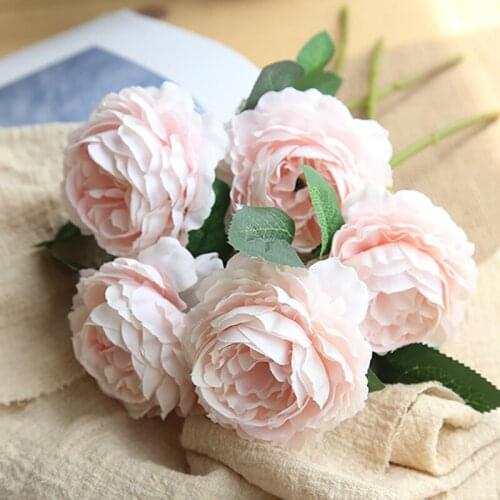 1pc Beautiful Rose Peony Artificial Silk Flowers Small Bouquet Flores Home Party Spring Wedding Decoration Fake Flower Hot Sale