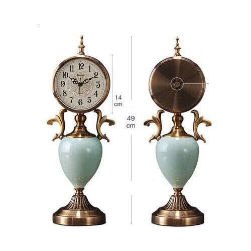 Decorative Retro Table Desktop Clocks Tower Living Room Bedroom Vintage Mute Clock Nostalgic Ornaments Table Desktop Watches