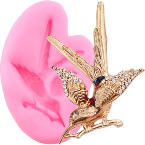 Gem Birds Silicone Molds Jewelry Resin Clay Mold DIY Cupcake Topper Fondant Cake Decorating Tools Candy Chocolate Gumpaste Mould
