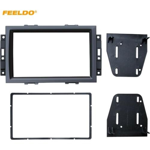FEELDO 2DIN Car CD/DVD Stereo Radio Fascia Plate Panel Frame for JEEP Rubicon Compass Panel Dashboard Trim Mount Kit