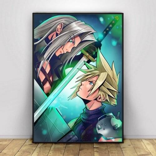 Final Fantasy 7 Sephiroth Cloud Video Game Poster PC,PS4,Exclusive Role-playing RPG Game Canvas Custom Poster Alternative