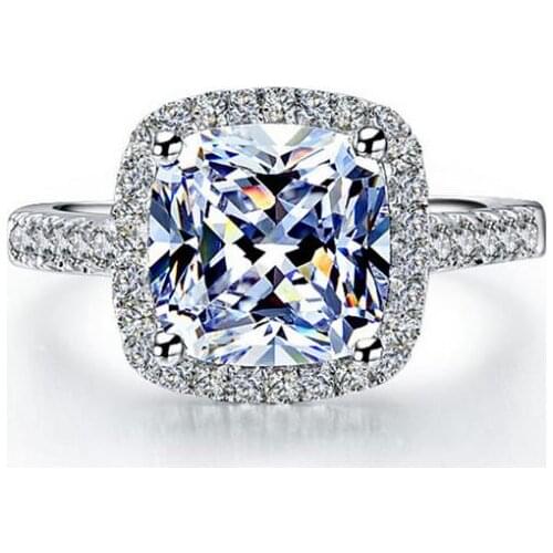 Hot Sale Factory Cheap Price Women 925 Serling Silver Shinning Wedding Rings Clear CZ Crystal Girls Fashion Finger Ring