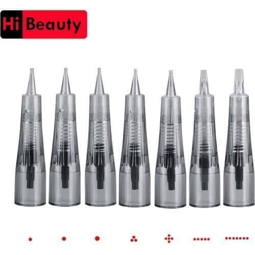 100pcs/lot Tattoo Needles Cartridges For Permanent Eyebrow Lips Needles Embroidery Microblading Makeup Needles Anesthetic Free