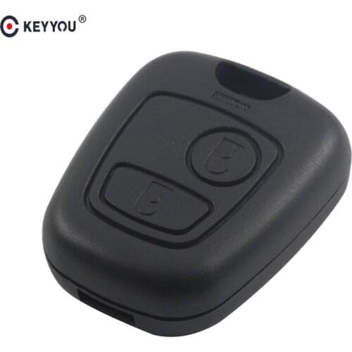 KEYYOU 10X 2 Buttons Remote Control Car Key Shell For Peugeot 206 Fob Case Cover Uncut Blade No Blade Free Shipping