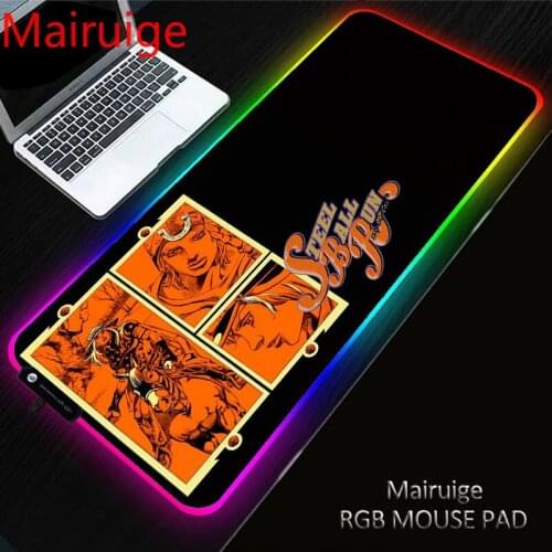 Mairuige 400*900mm JOJO Anime Glowing Large RGB Non-slip LED Gaming Mouse Pad Accessories Laptop PC XXL Keyboard Desk Mat