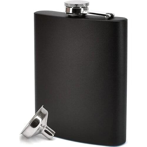 6Oz Matte Hip Flask Stainless Steel Pocket Russia Flagon Leakproof Flask with Bonus Funnel Container for Wine Whiskey Alcohol