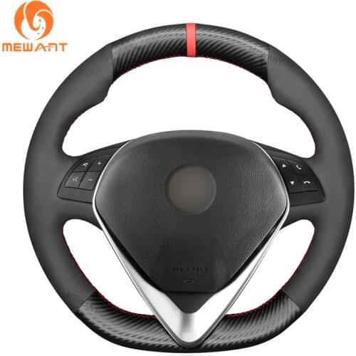 MEWANT Black Matte PU Carbon Fiber Car Steering Wheel Cover for Alfa Romeo Giulietta 2014 2015 2016 2017 2018 2019 2020-2021