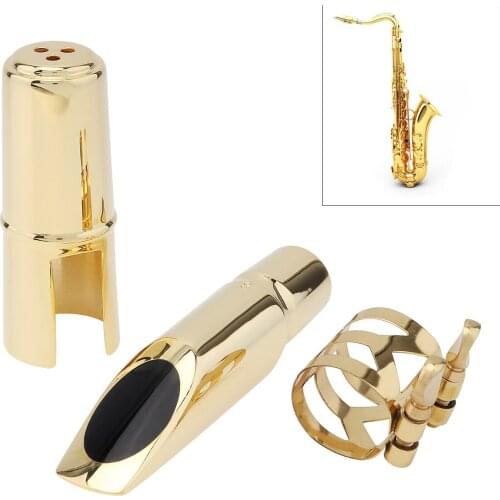 Alto bE Saxophone Mouthpiece Gold Plated Copper Brass Sax Mouth 8C for Jazz Music Brass Goldplated Saxophone Accessories