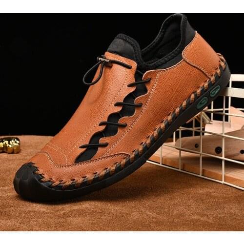 2020 New Fashion Mens Hand-sewn Comfortable And Breathable Flat Shoes Casual Work Sandals Large Size 38-48