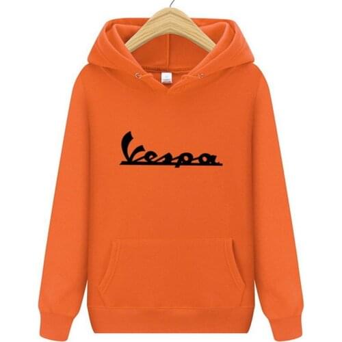 2019 new classical film Men hoodie Winter Vespa retro motorcycle logo long-sleeved hooded Women sweatshirt casual pullover