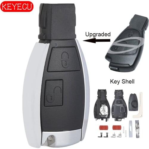 KEYECU Upgraded Smart Remote Key Shell Case 2 Button Fob for Mercedes-Benz CLS C E S W124 W202