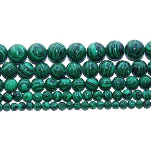 Wholesale Natural Stone Malachite Round Loose Beads 4 6 8 10 12 MM Pick Size For Jewelry Making DIY Bracelet Necklace Material