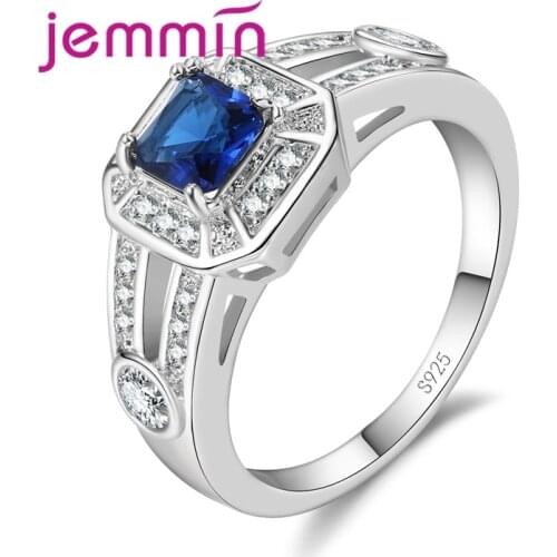 Wholesale 925 Sterling Silver Jewelry for Engagement Colorful Women Ladies Best Christmas Gift Wedding Ring Size 6 7 8 9