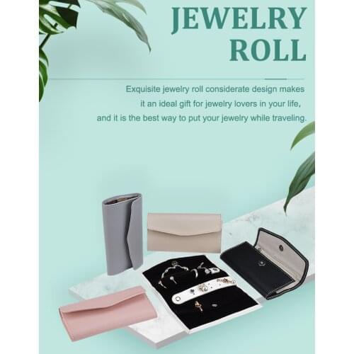 Jewelry Roll Organizer Wholesale Portable Leather Jewellery Storage Custom Small Travel Velvet