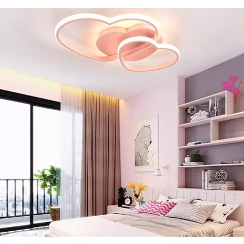 Light For Home Led Light For Bedroom Women Princess Heart Shape Ceiling Lights Lamp Dimmable For Wedding Girls Room Bedroom