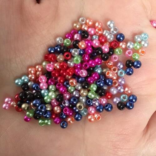 DIY 3 4 5 6 8 10mm plastic Pearl Beads Acrylic Spacer Ball Round Beads Fit Jewelry VOK