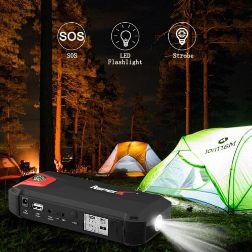 Portable Car Battery Booster Power Car Jumper Starter Wireless Charger 1000A 138000mAh Bank with LCD Screen LED Flash Light