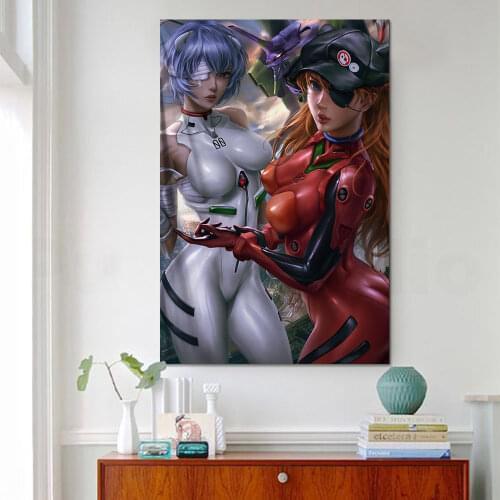 Asuka Langley Soryu Anime Canvas Poster Eva Ayanami REI Large Size Adult Wall Art Painting Bar Bedroom Decoration Painting