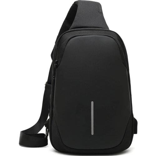 Anti-theft Chest Bag Casual Messenger Bag With USB Charging Ports Waterproof Small Bag Shoulder Bag Multi-function Mens Bags